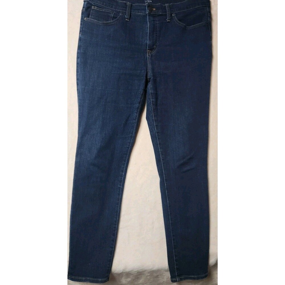 J Crew Women Size 14/32 Mid Rise Skinny Blue Jeans
